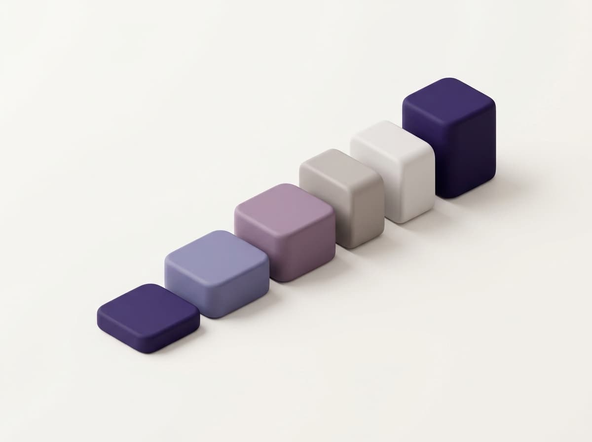 Blocks progressing in sequence along an ascending path